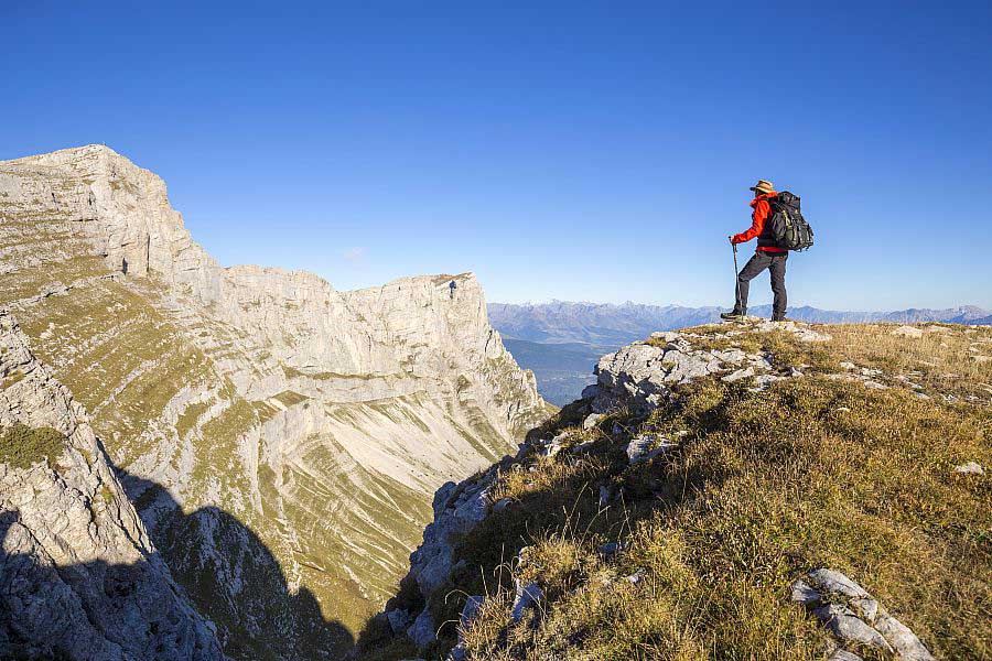 France, Isère (38), parc naturel régional du Vercors, panorama depuis le promontoire du col des Moucherolles (2060m), vu sur la Grande Moucherolle (2284m). Crédit : Michel CAVALIER / hemis.fr